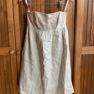 SHOSHANNA DRESS BEIGE AND GOLD STRAPLESS SIZE 6